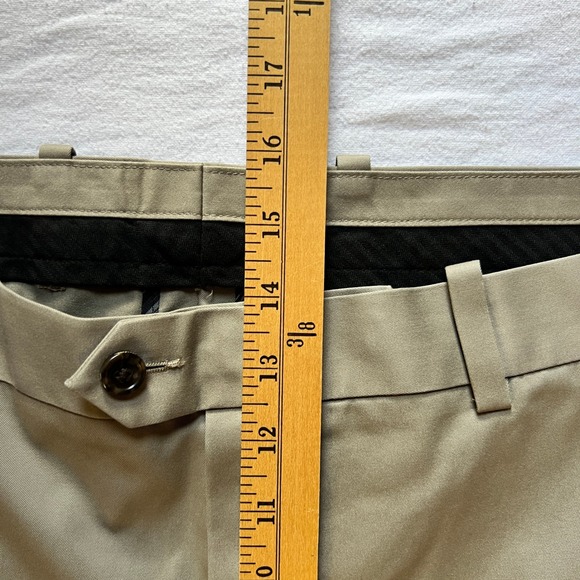 John W Nordstrom Dress Pant Men 44W 30L Beige Smartcare Wrinkle Free 100% Supima - Picture 8 of 11